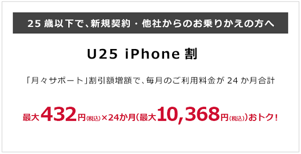 U25 iPhone割｜docomo