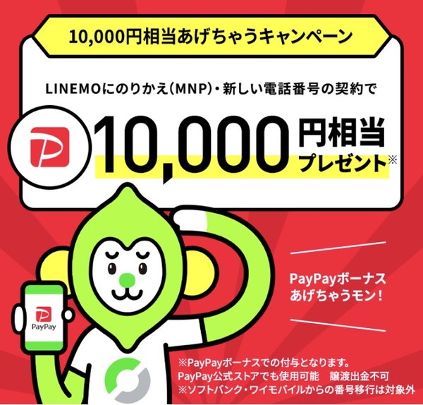 LINEMO乗り換えキャンペーン詳細